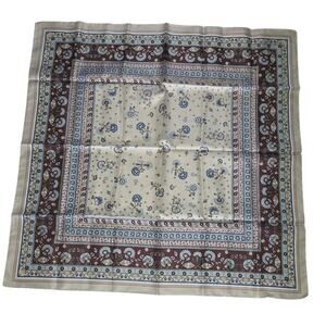 Vintage St Michaels Floral Scarf Made In Italy 100% Polyester Biege Red Peach